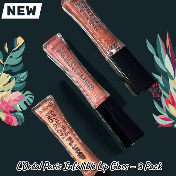 L’Oréal Paris Infallible Plump Pro Gloss – 3-Piece Set (NWT, Full Size) - Picture 4 of 5